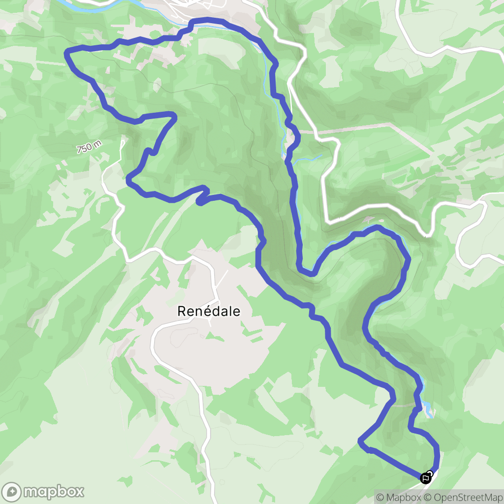 Ouhans : carte du parcours de randonnée - France