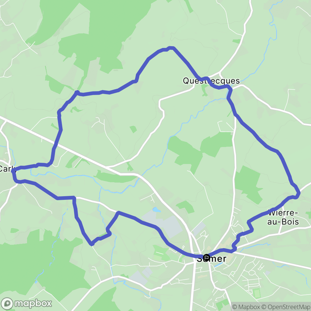 Samer : carte du parcours de randonnée - France