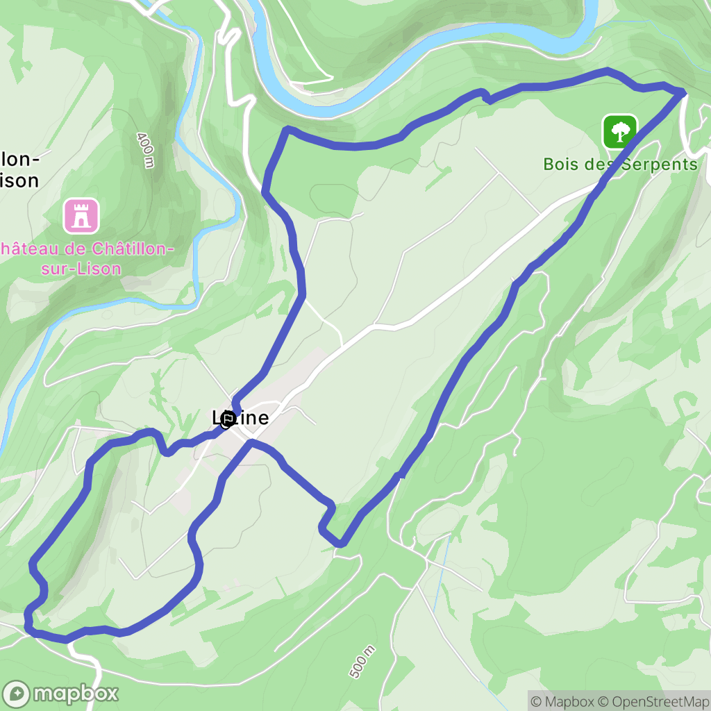 Lizine : carte du parcours de randonnée - France