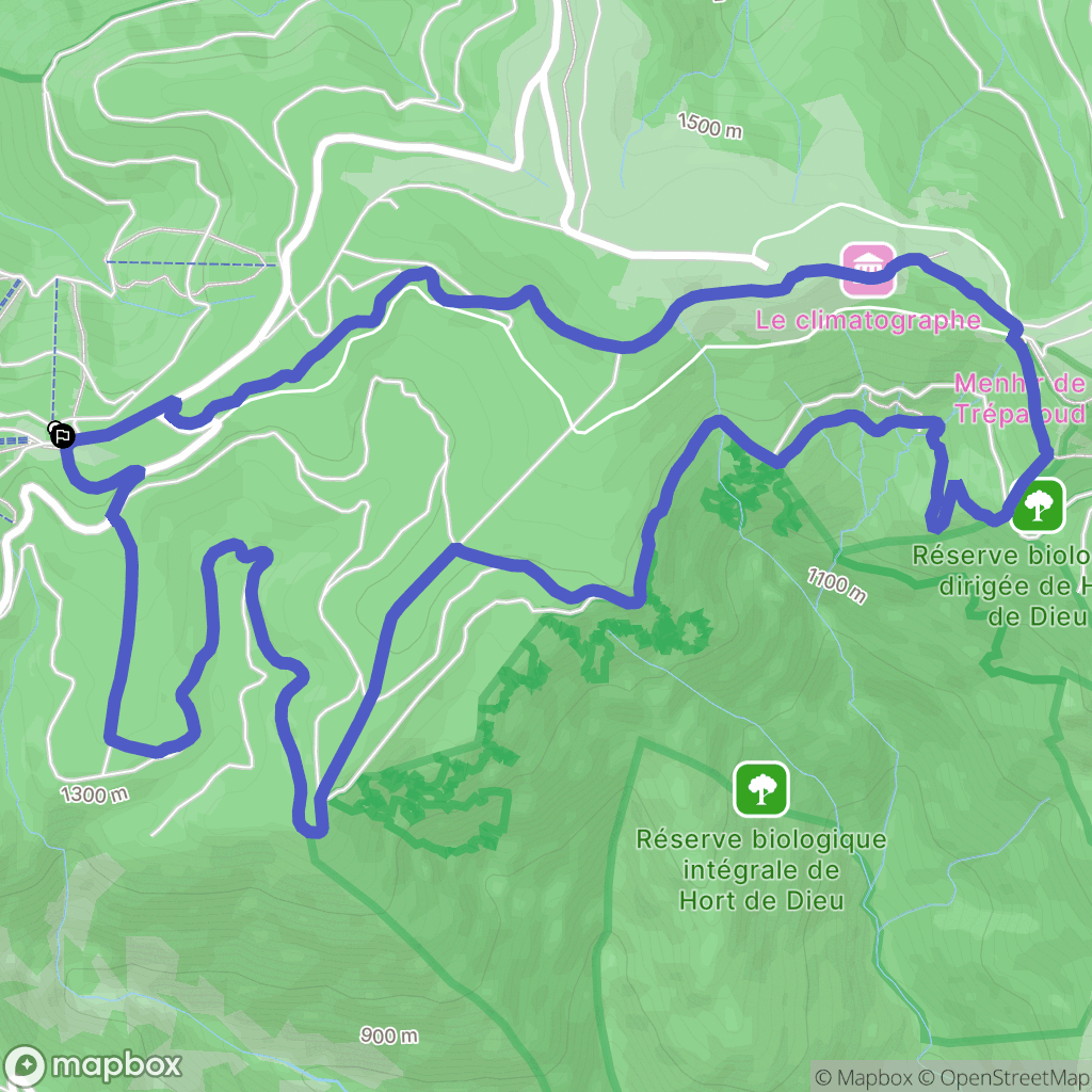 Prat-Peyrot : carte du parcours de randonnée - France