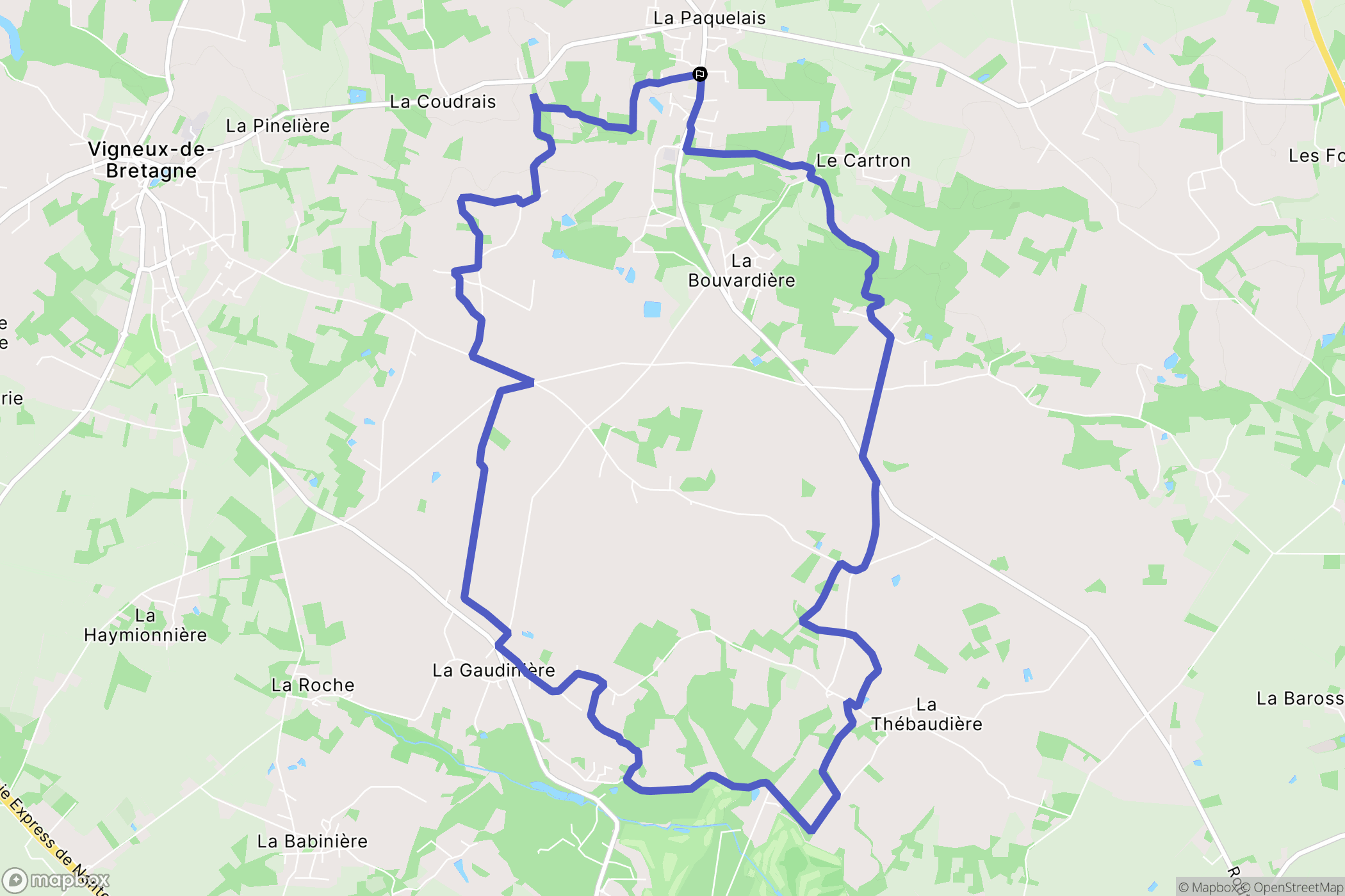Vigneux-de-Bretagne : carte du parcours de randonnée - France