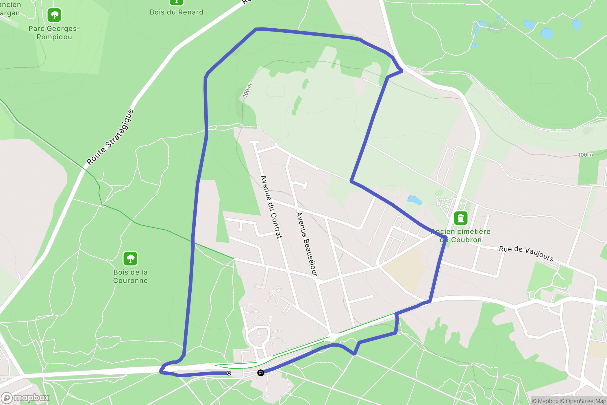 Clichy-sous-Bois : carte du parcours de randonnée - France