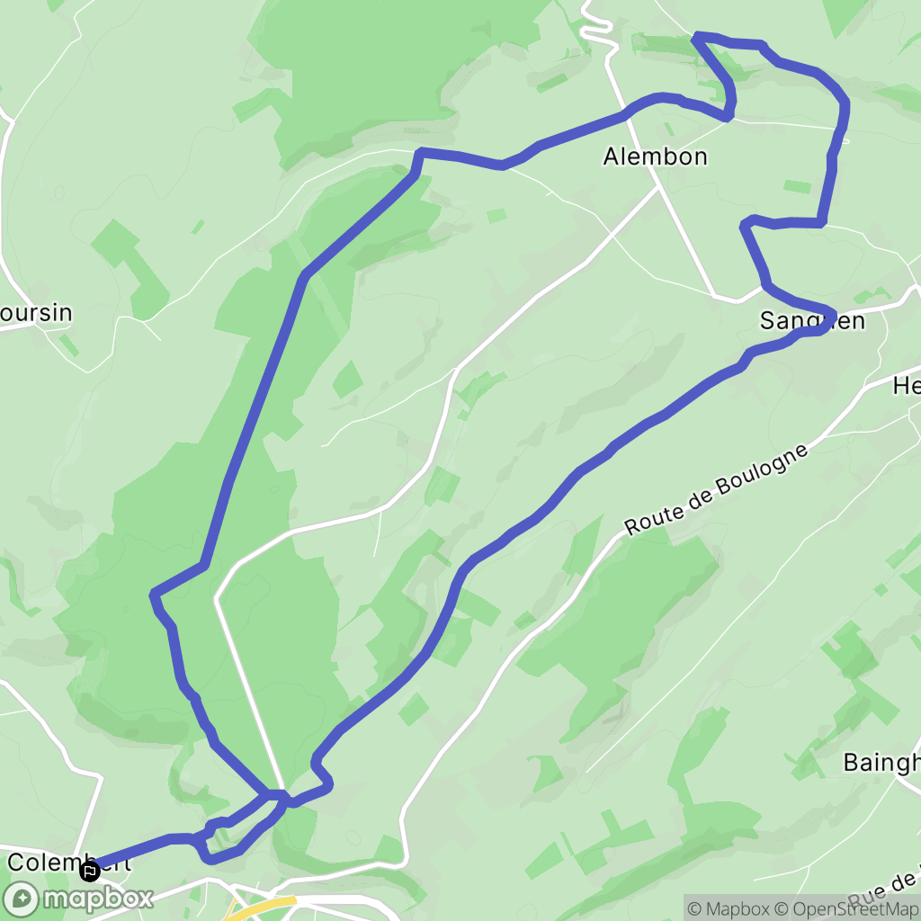 Colembert : carte du parcours de randonnée - France