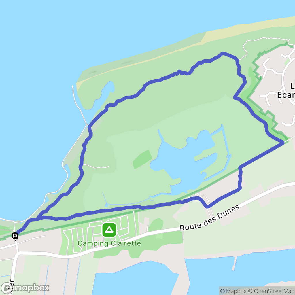 Oye-Plage : carte du parcours de randonnée - France