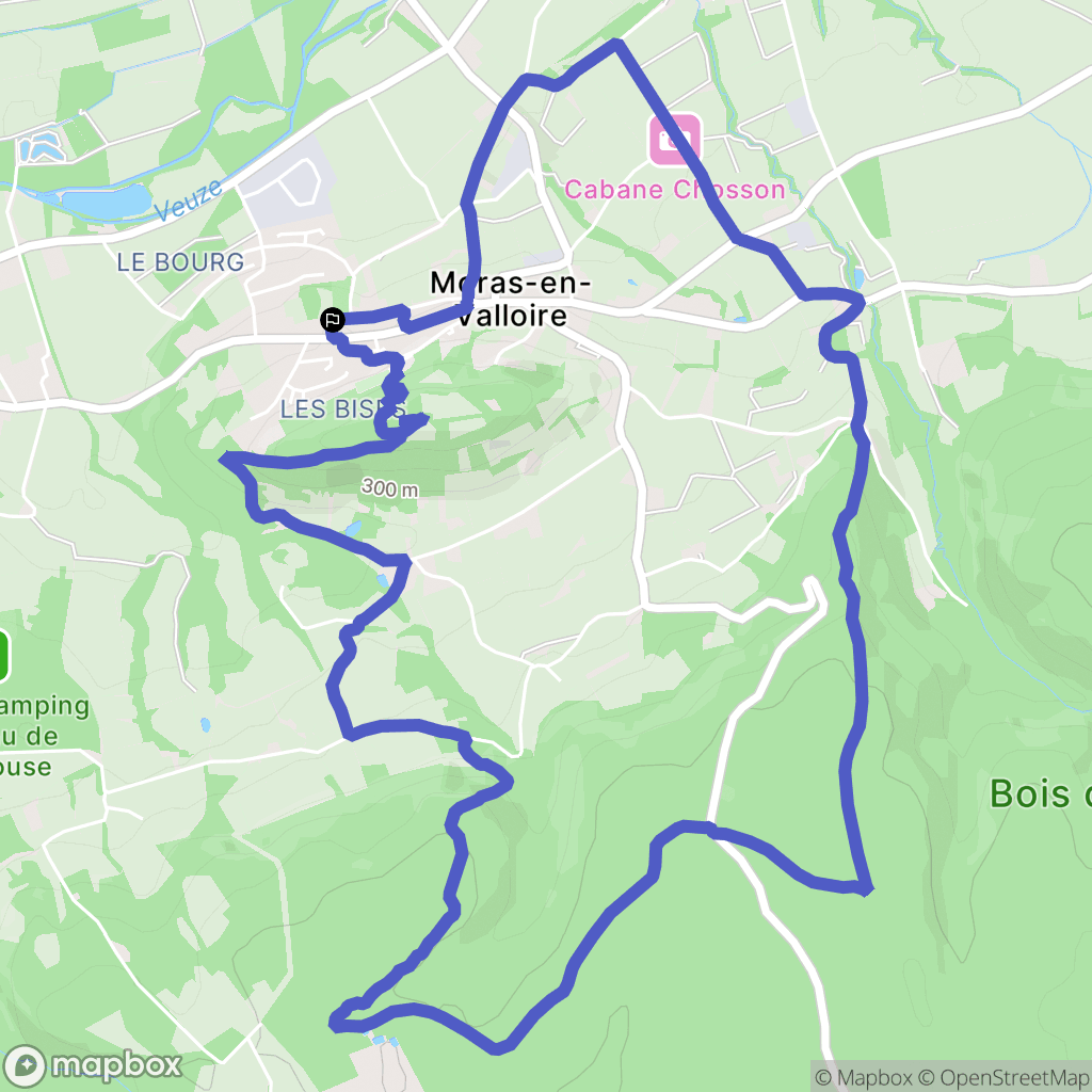 Moras-en-Valloire : carte du parcours de randonnée - France