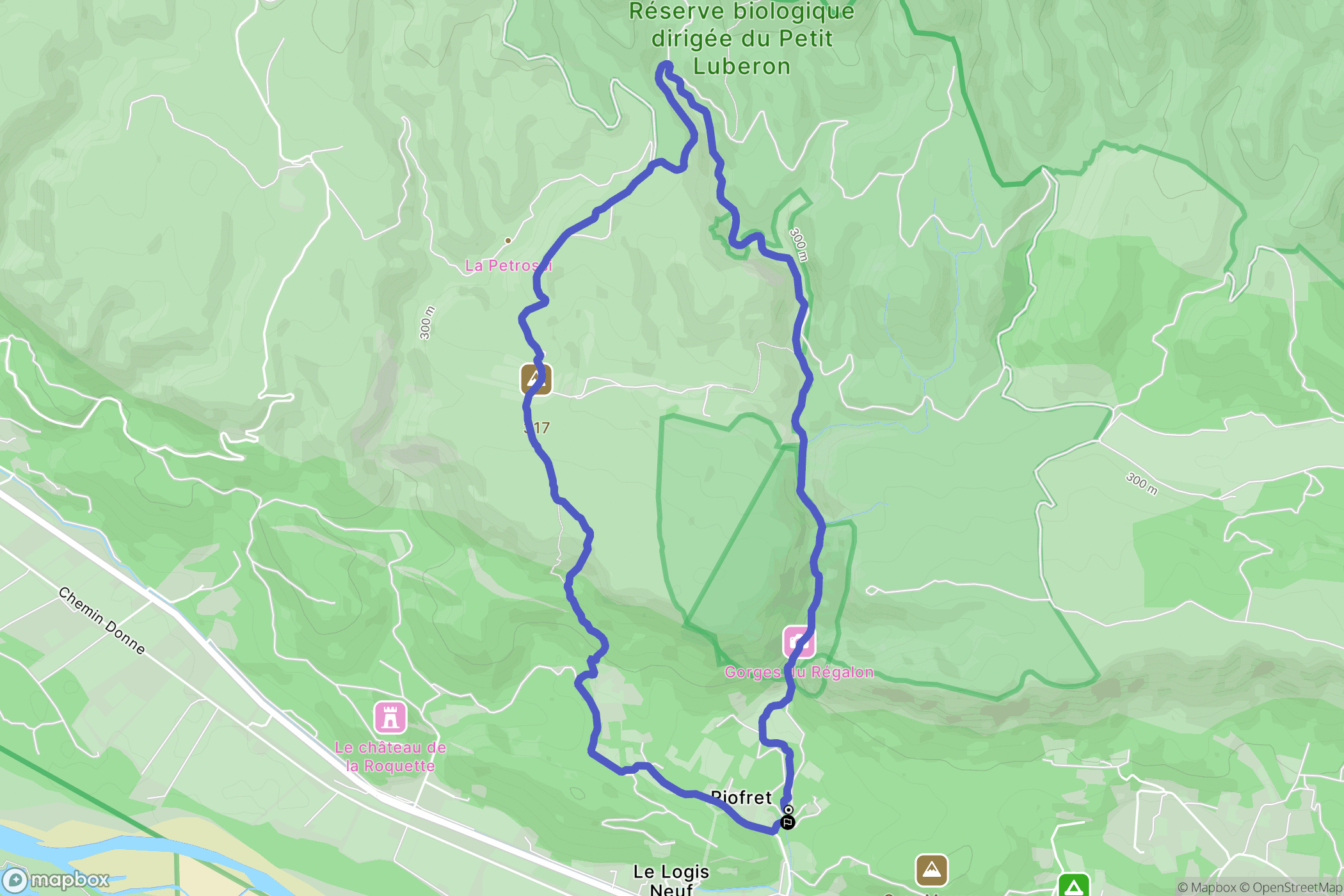 Le Logis Neuf, Mérindol : carte du parcours de randonnée - France