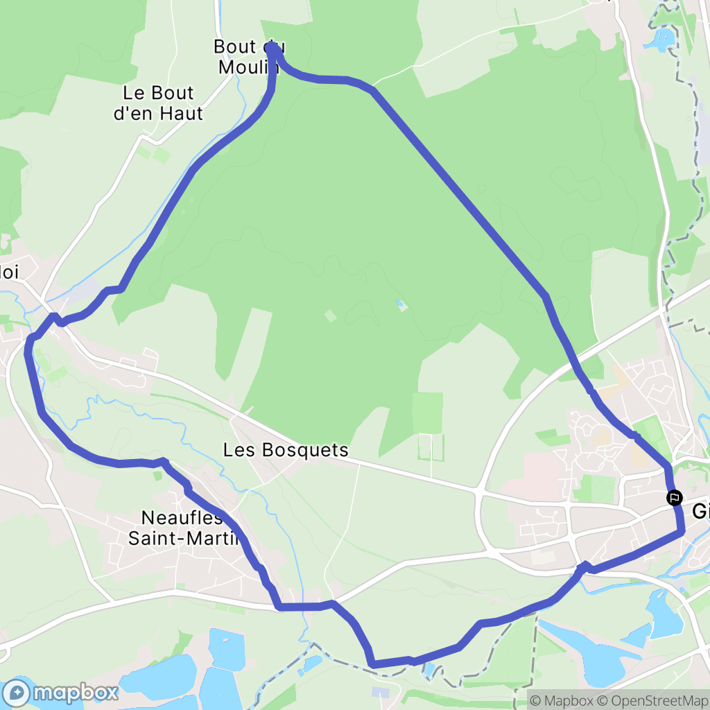 Gisors : carte du parcours de randonnée - France