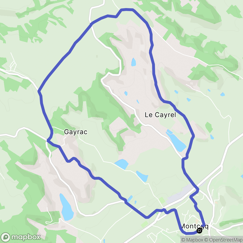 Montcuq-en-Quercy-Blanc : carte du parcours de randonnée - France