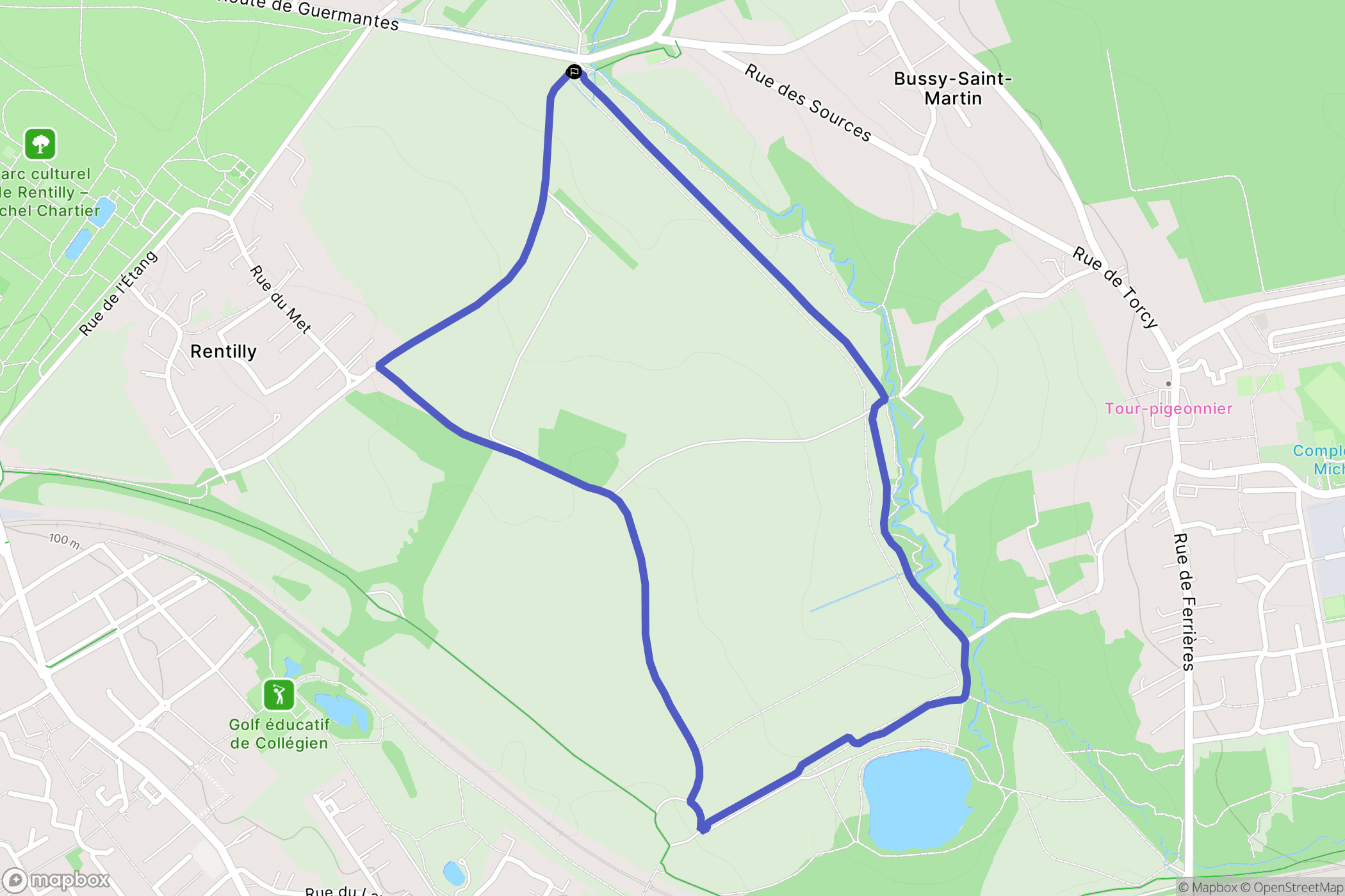 Bussy-Saint-Martin : carte du parcours de randonnée - France