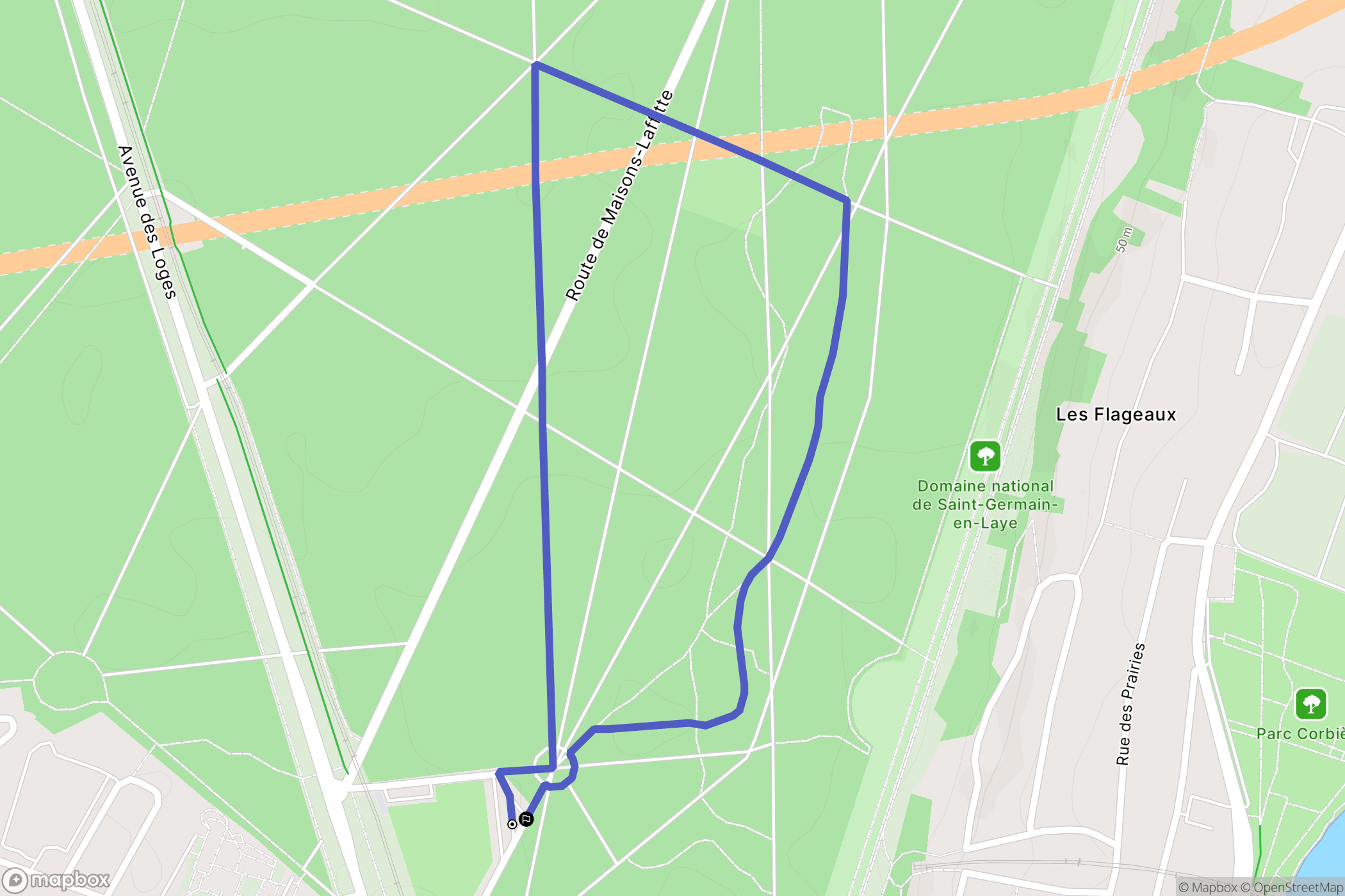 Saint-Germain-en-Laye : carte du parcours de randonnée - France