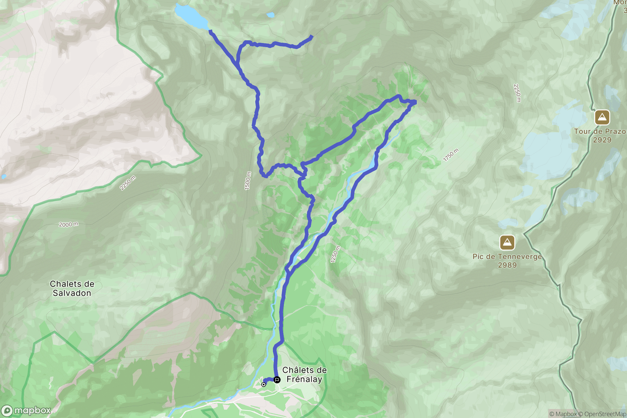 Sixt-Fer-à-Cheval : carte du parcours de randonnée - France