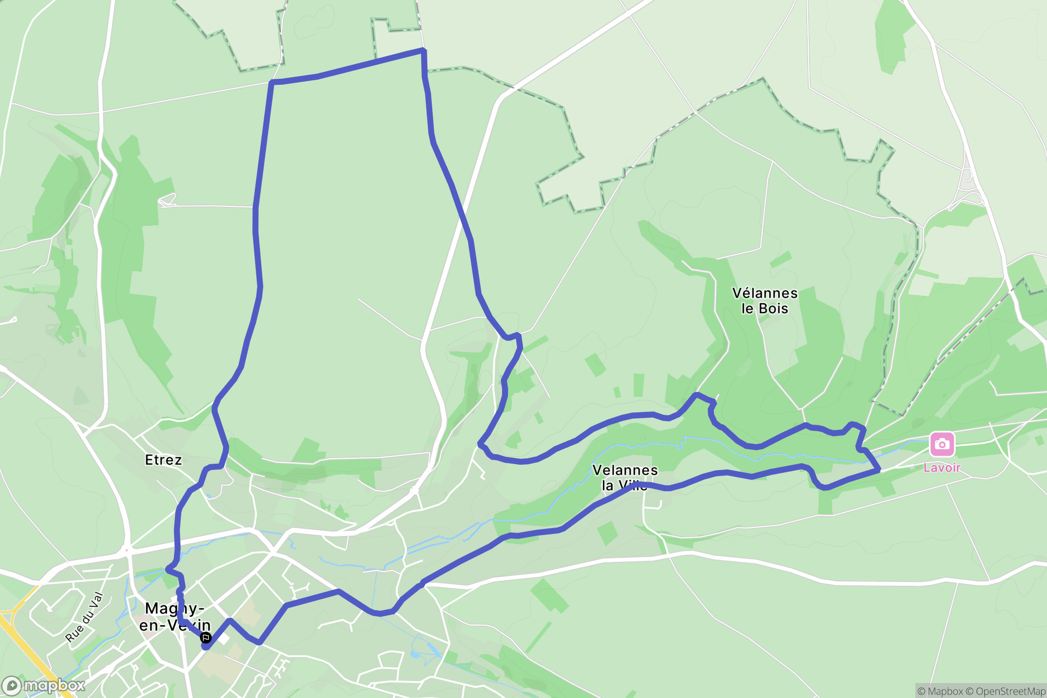 Magny-en-Vexin : carte du parcours de randonnée - France