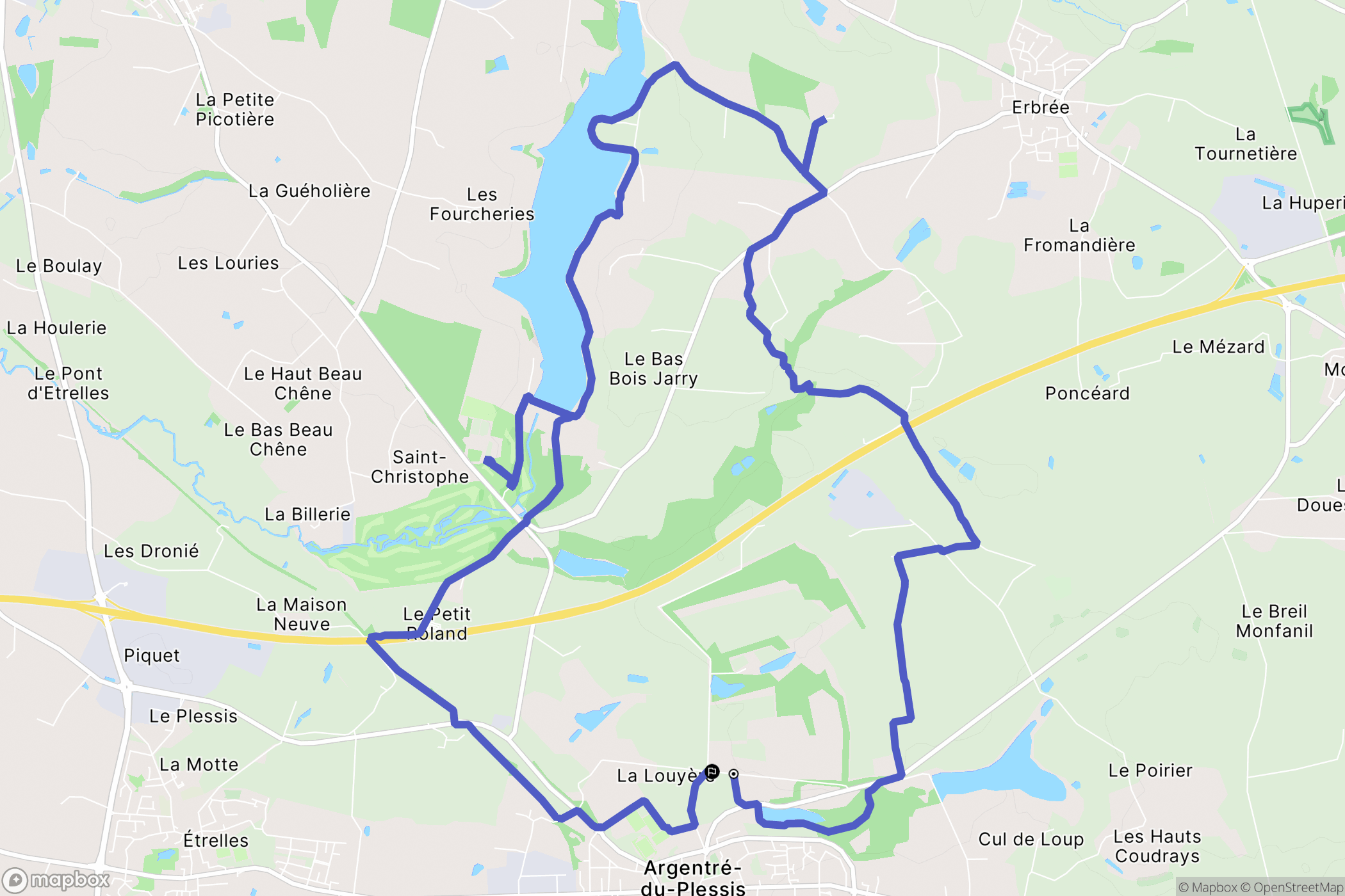 Argentré-du-Plessis : carte du parcours de randonnée - France