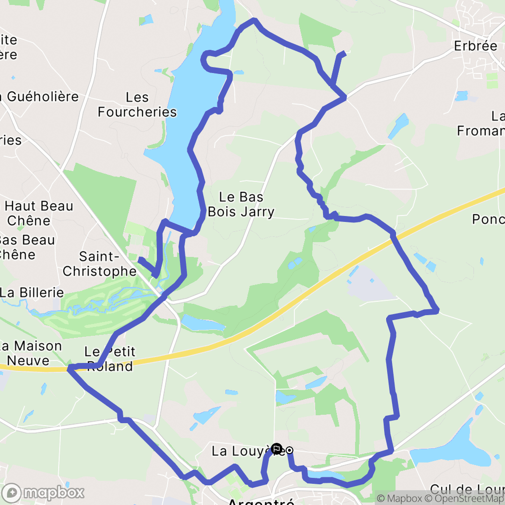 Argentré-du-Plessis : carte du parcours de randonnée - France