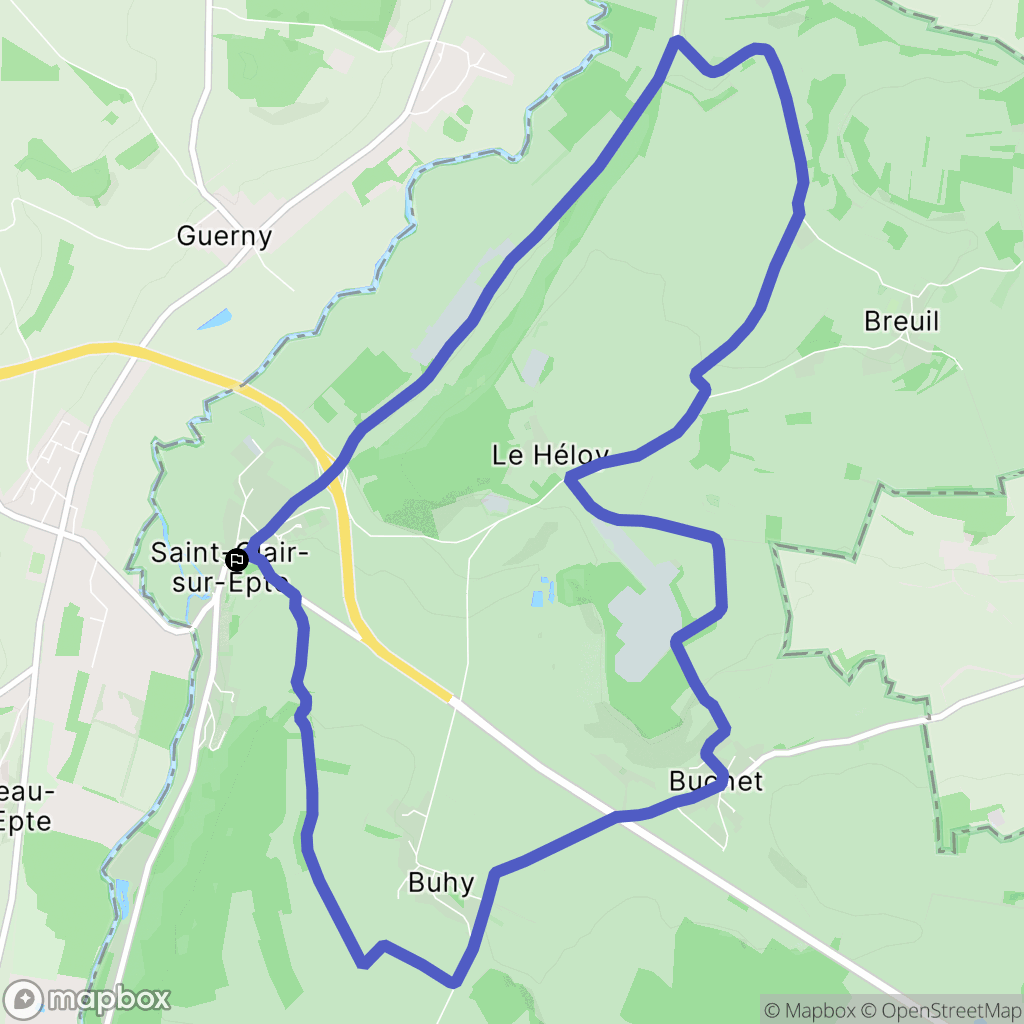 Saint-Clair-sur-Epte : carte du parcours de randonnée - France