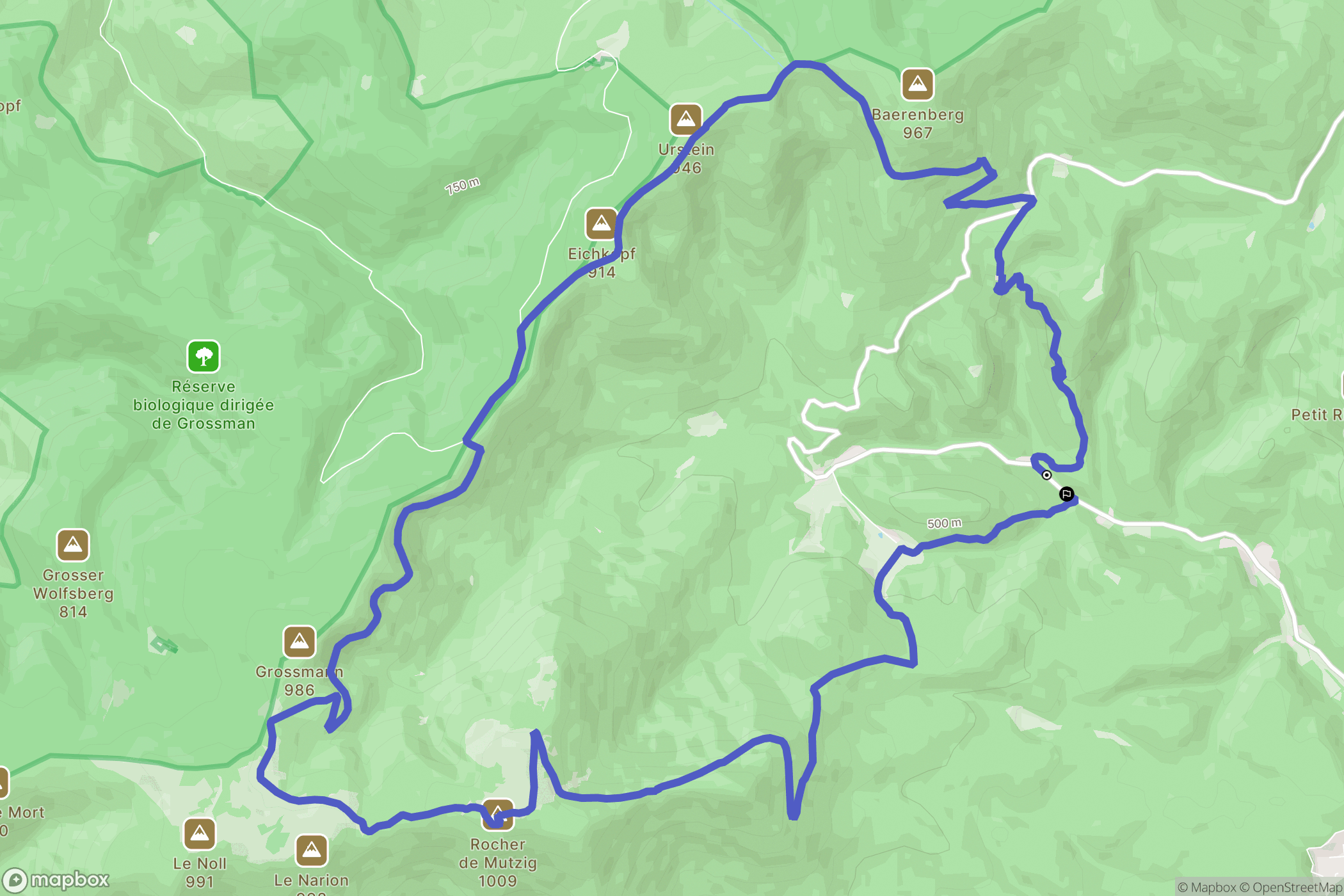 Oberhaslach : carte du parcours de randonnée - France