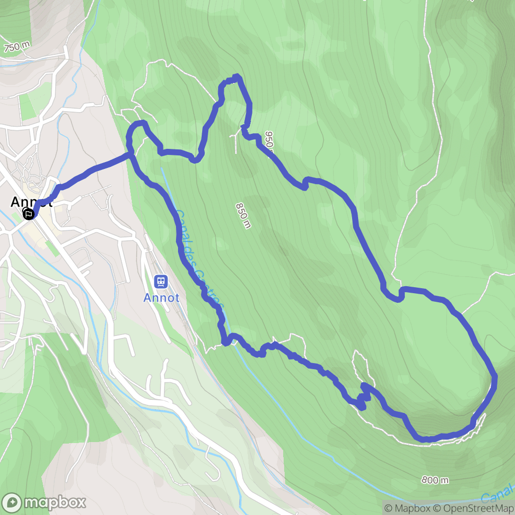 Annot : carte du parcours de randonnée - France