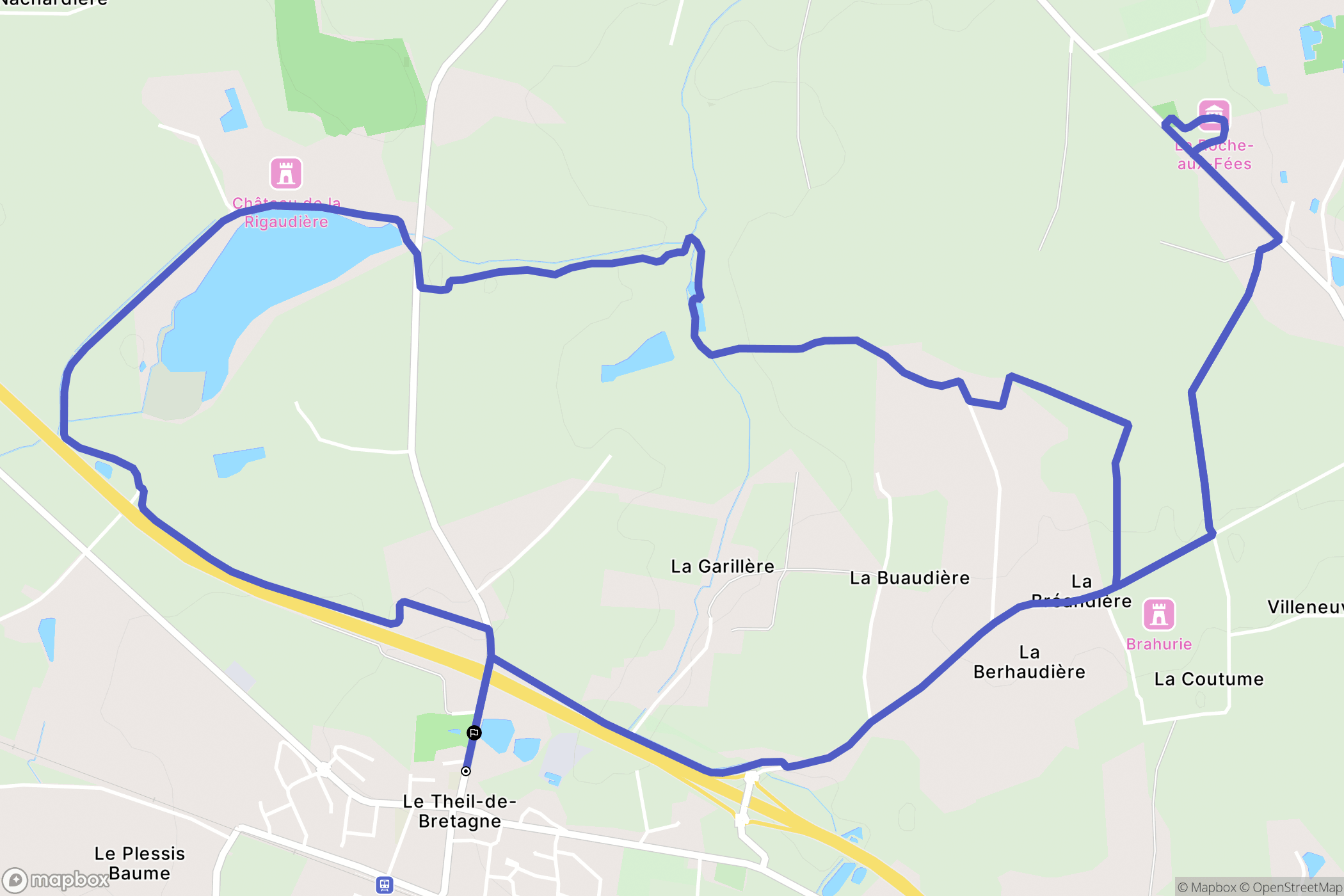 Le-Theil-de-Bretagne : carte du parcours de randonnée - France