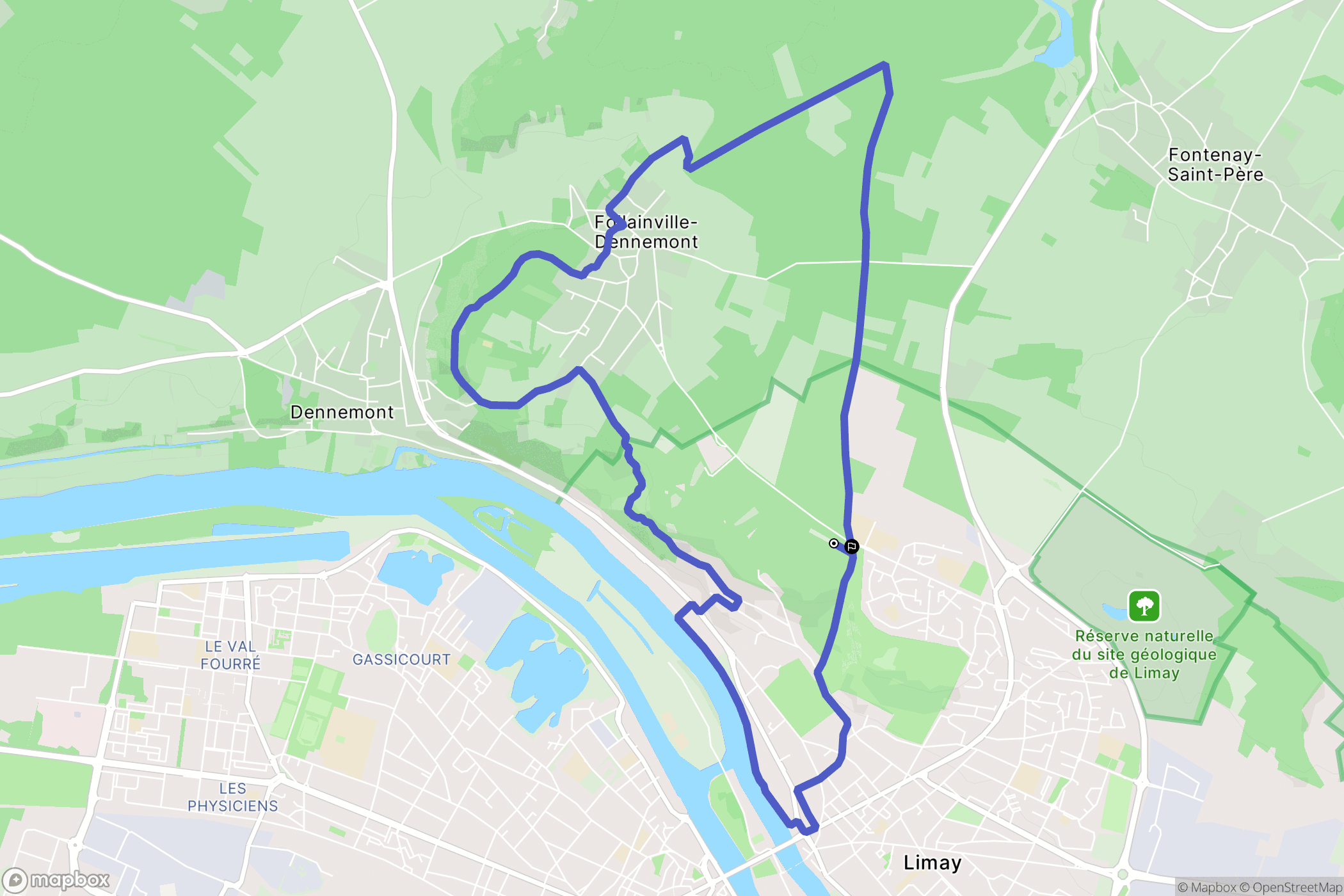 Limay : carte du parcours de randonnée - France