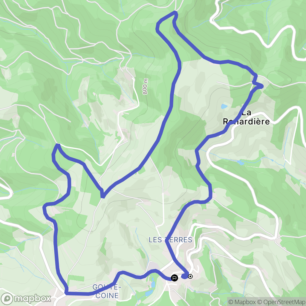 Les Sauvages : carte du parcours de randonnée - France