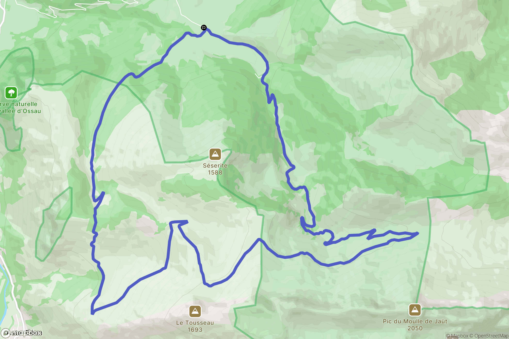 Castet : carte du parcours de randonnée - France