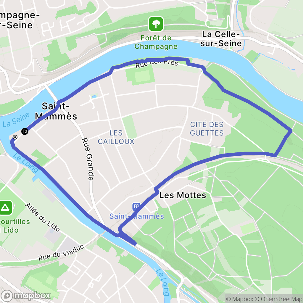 Saint-Mammès : carte du parcours de randonnée - France