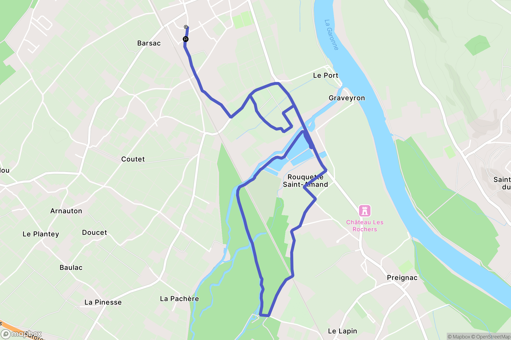 Barsac : carte du parcours de randonnée - France