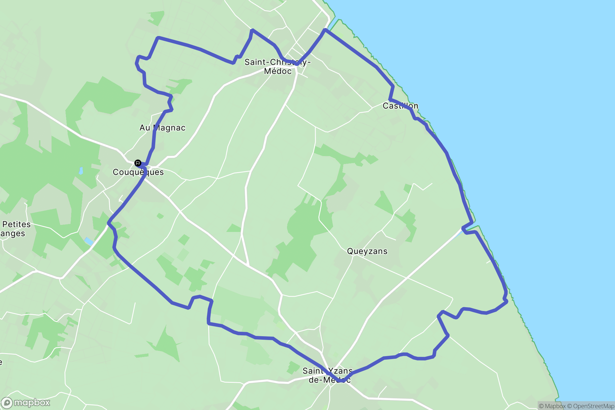 Couquèques : carte du parcours de randonnée - France