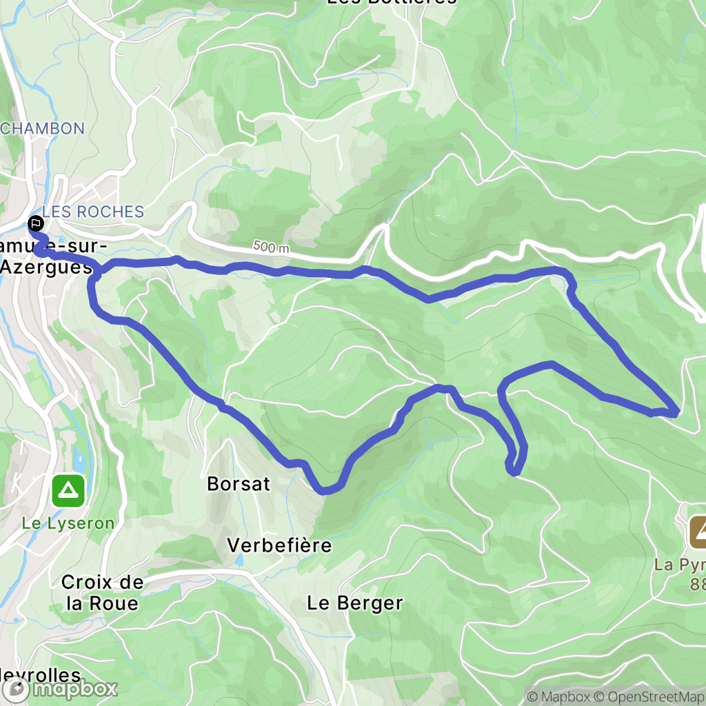 Lamure-sur-Azergues : carte du parcours de randonnée - France
