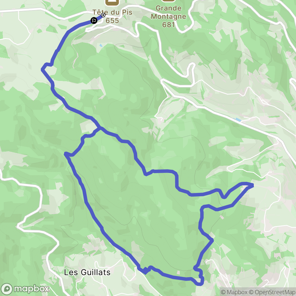 Cenves : carte du parcours de randonnée - France