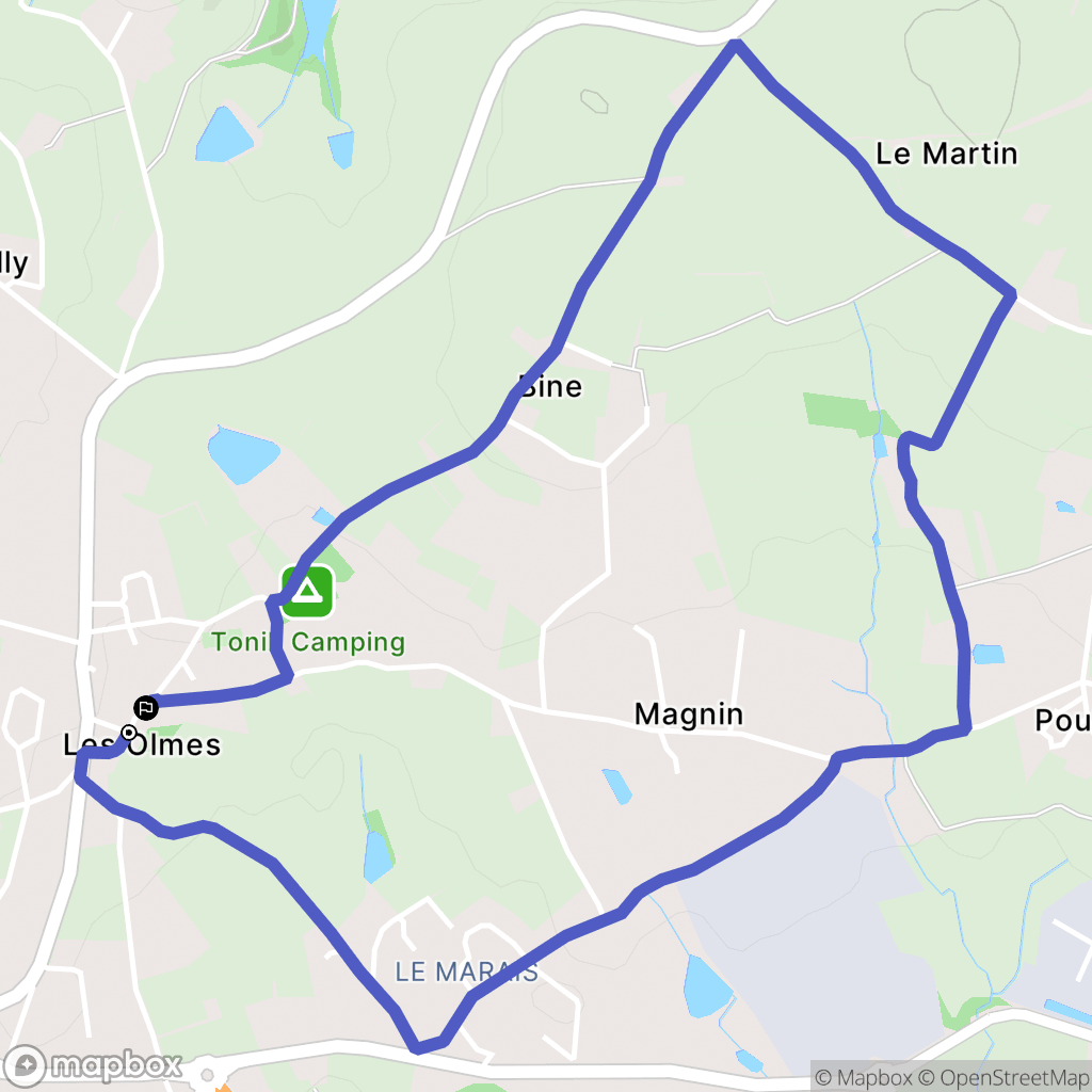 Vindry-sur-Turdine : carte du parcours de randonnée - France