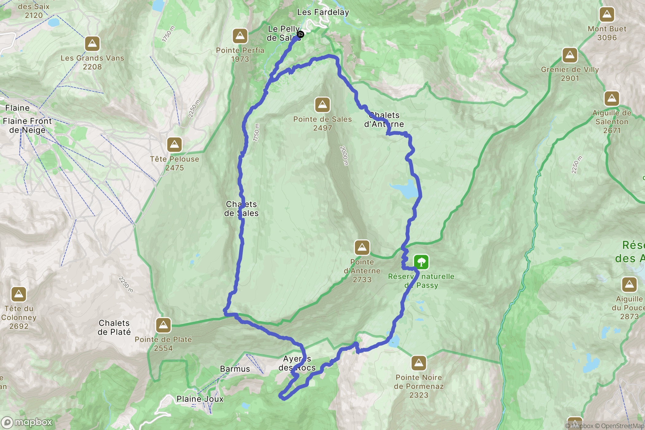 Le Lignon d'en Haut : carte du parcours de randonnée - France