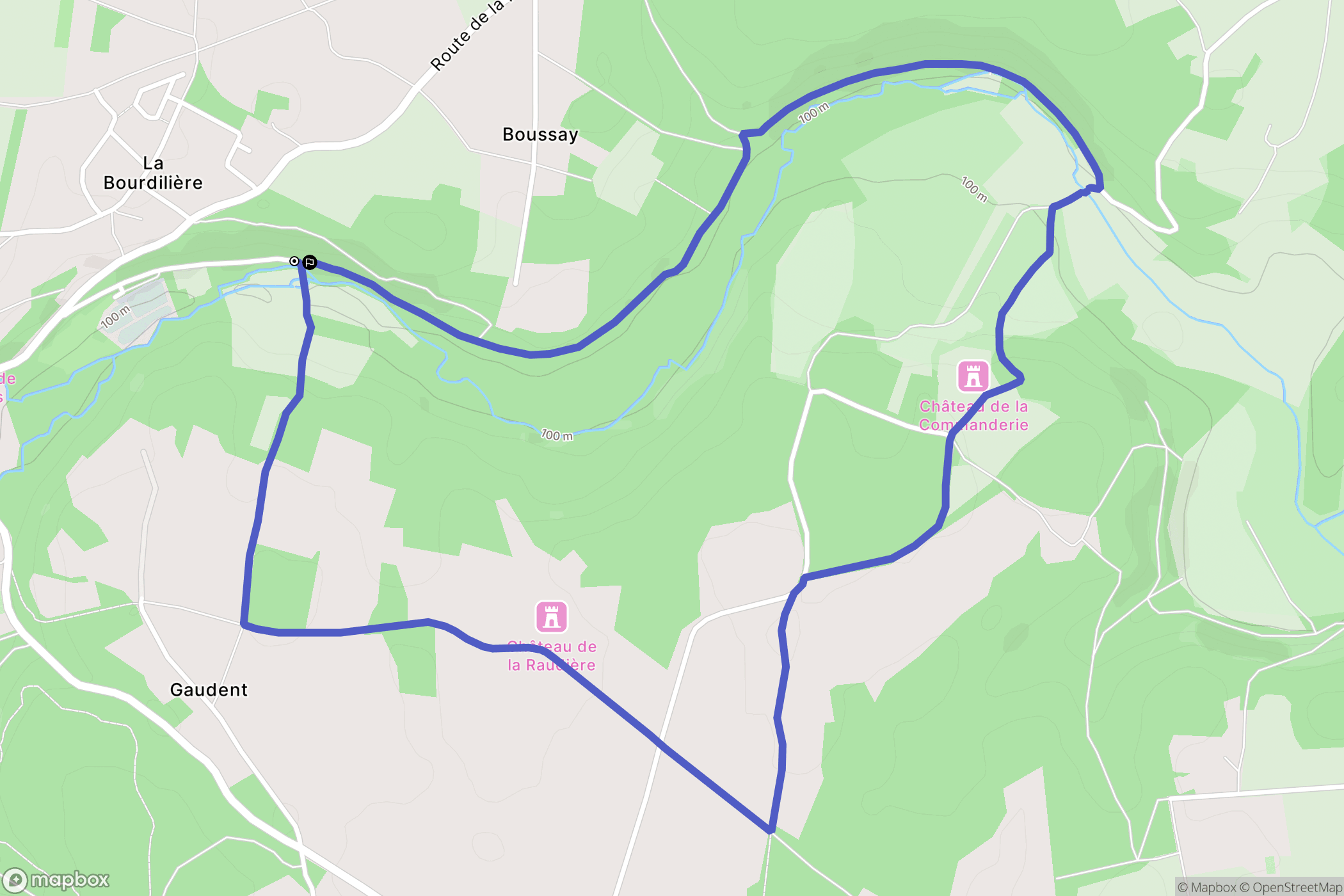 Poitiers : carte du parcours de randonnée - France