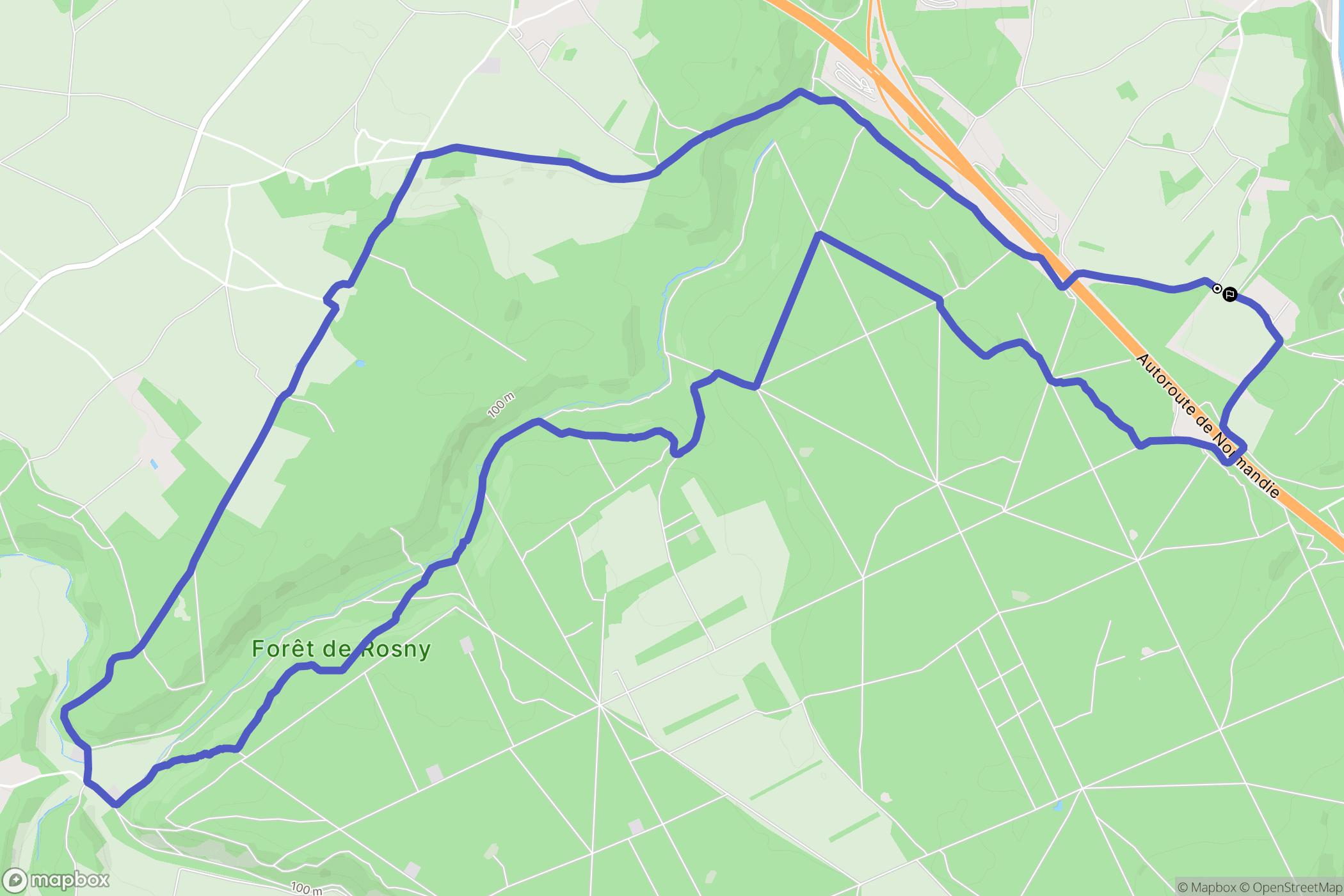 Rosny-sur-Seine : carte du parcours de randonnée - France