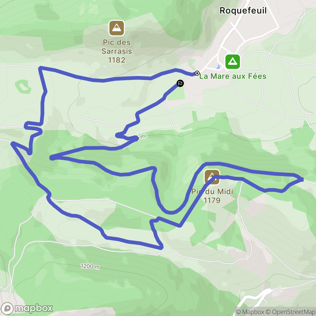 Roquefeuil : carte du parcours de randonnée - France