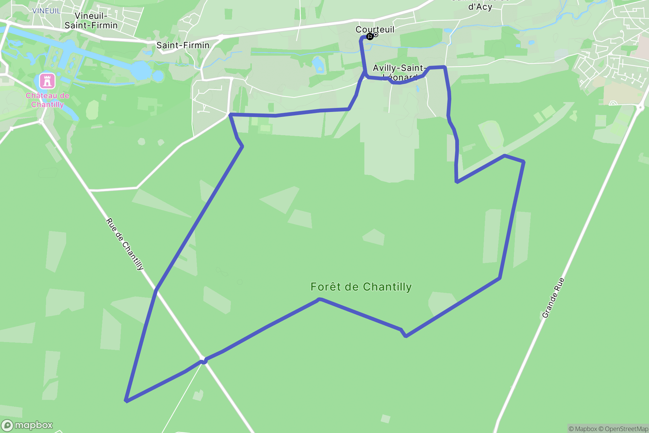Courteuil : carte du parcours de randonnée - France