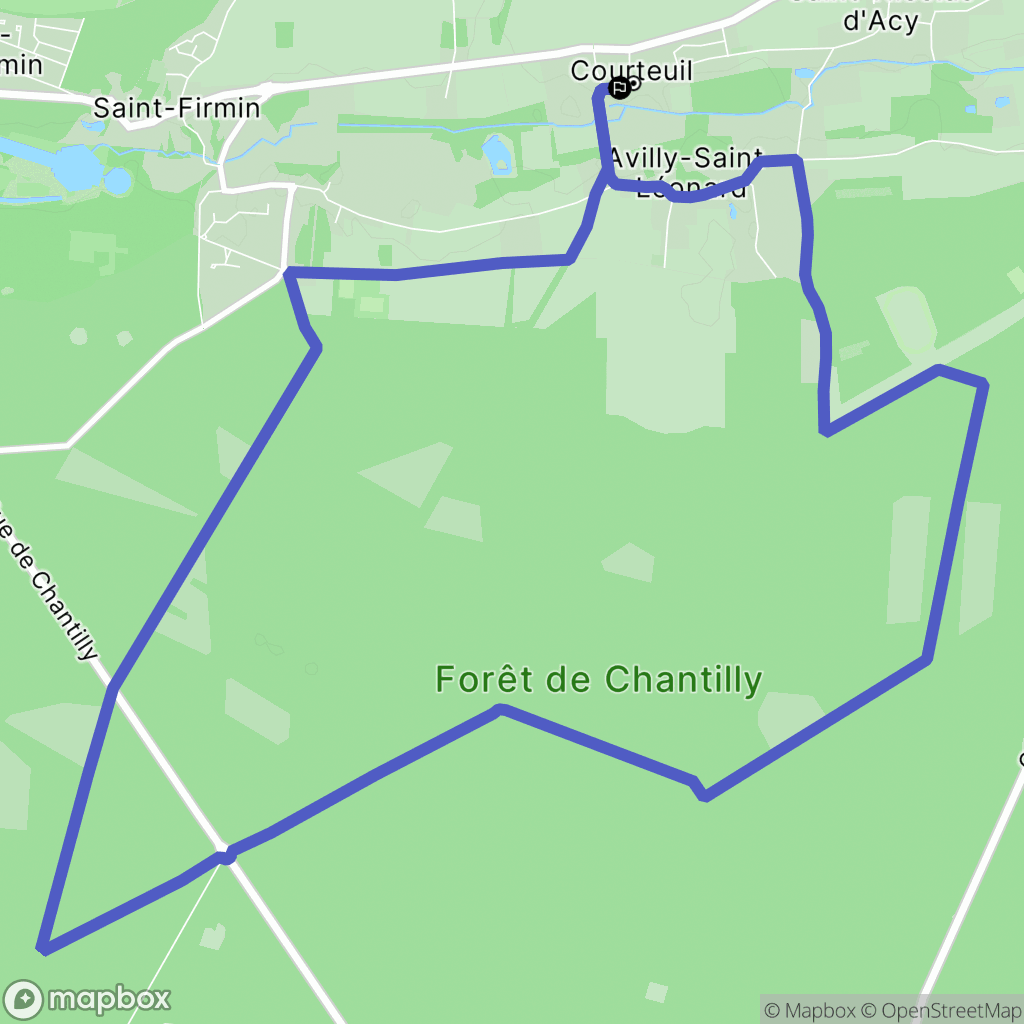 Courteuil : carte du parcours de randonnée - France