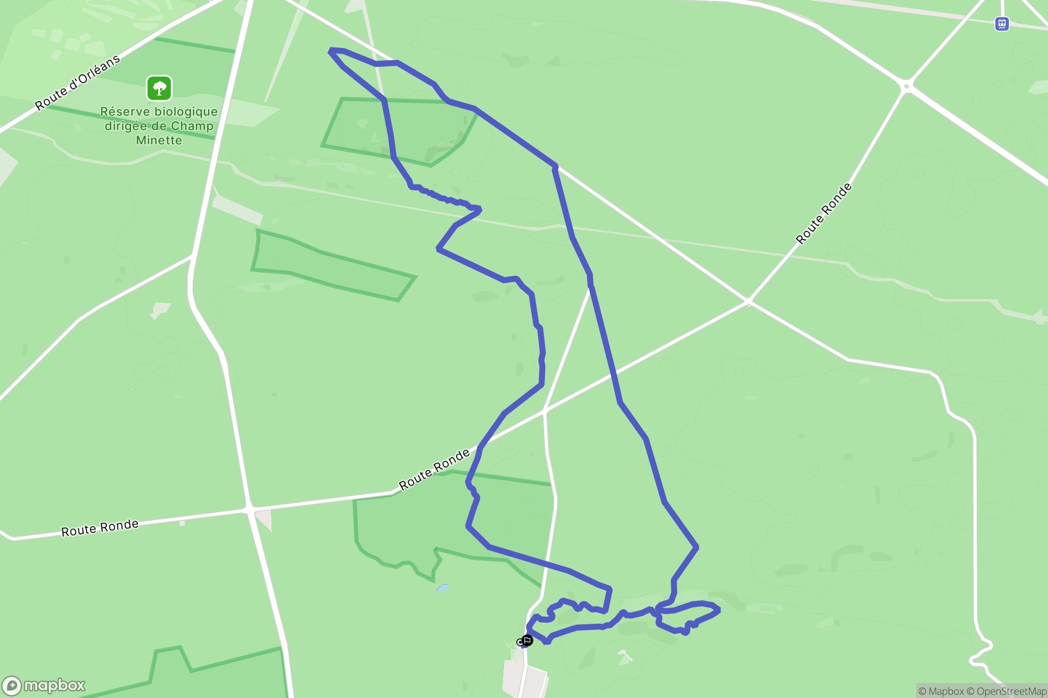 Fontainebleau : carte du parcours de randonnée - France