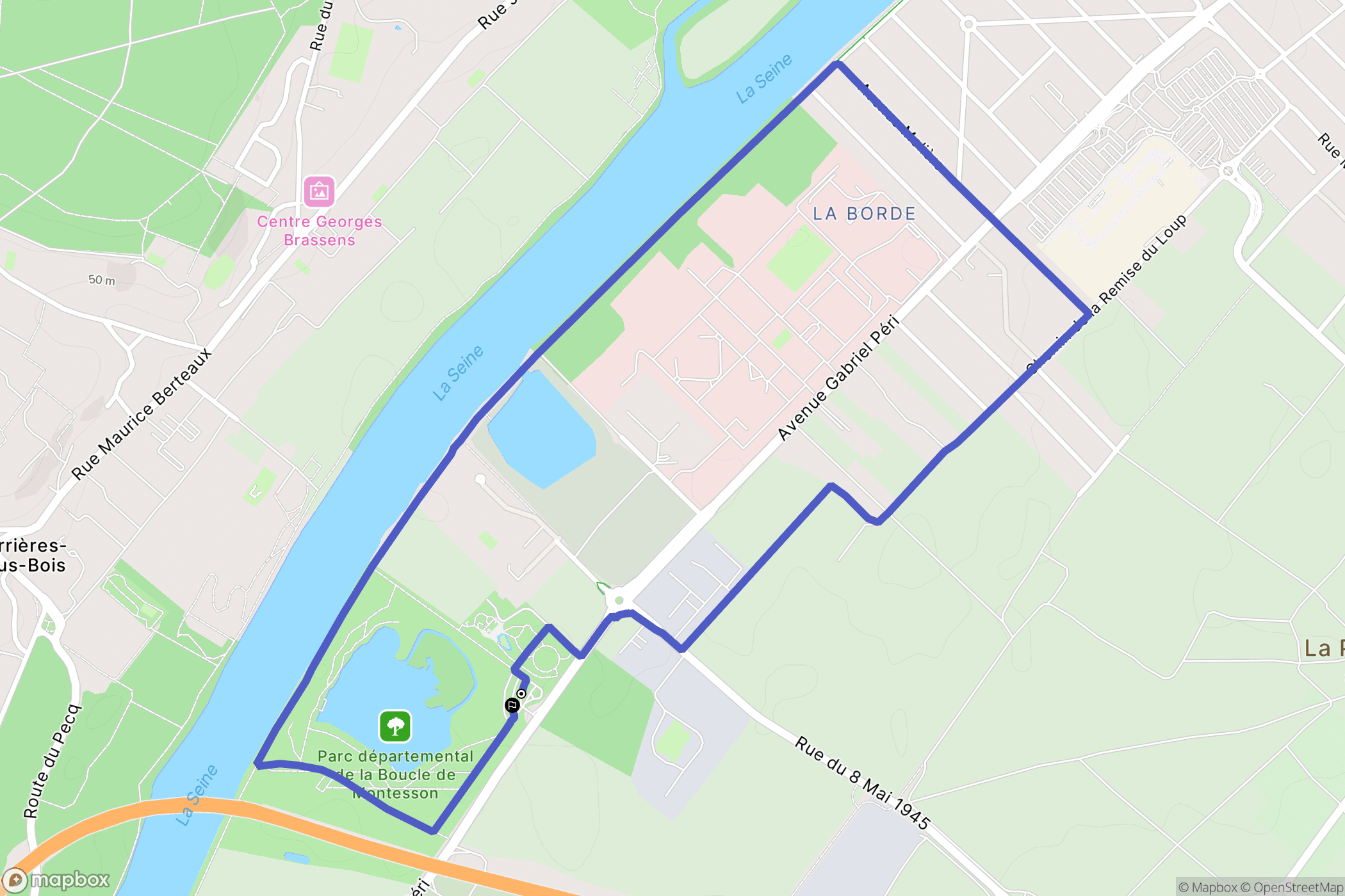 La Bordé, Montesson : carte du parcours de randonnée - France