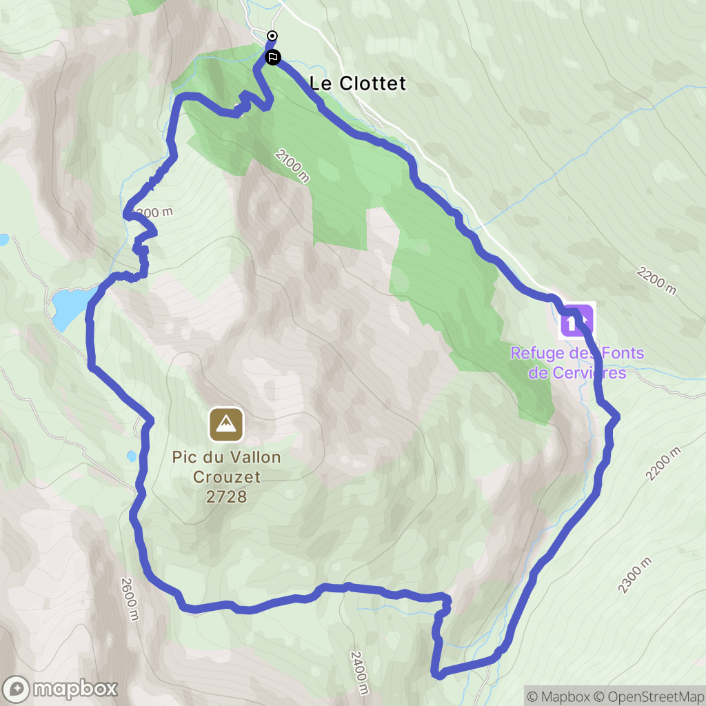 Cervières : carte du parcours de randonnée - France