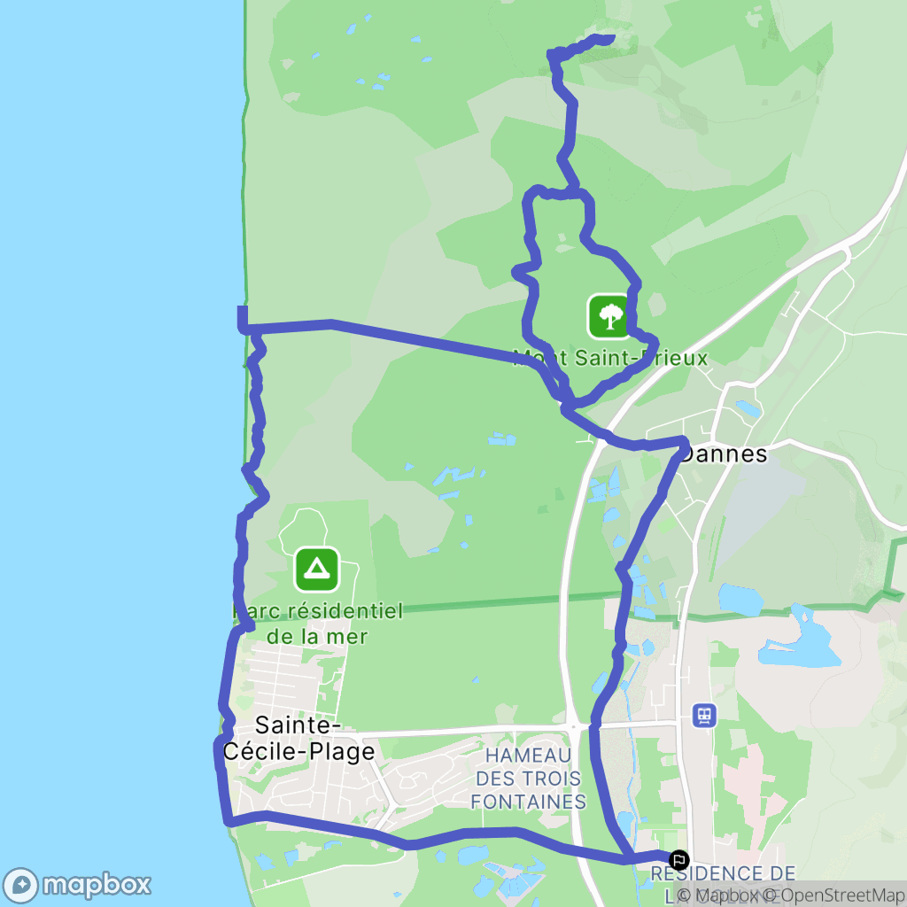 Camiers : carte du parcours de randonnée - France