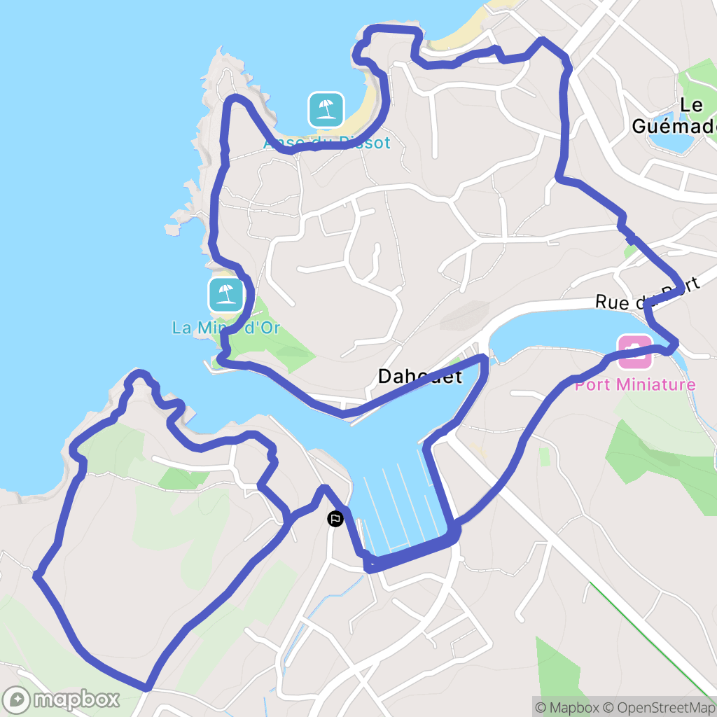Dahouët : carte du parcours de randonnée - France