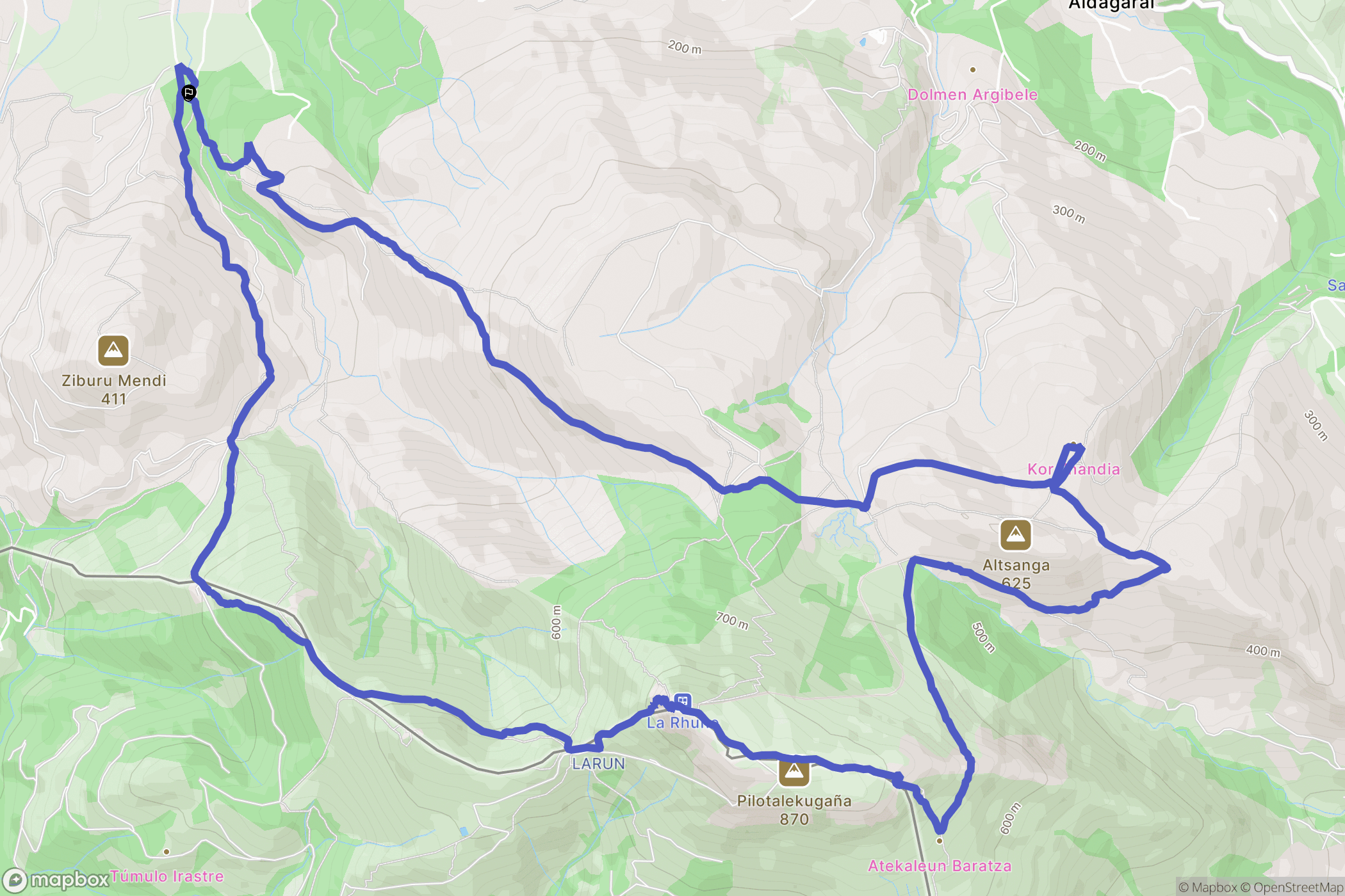 Ascain : carte du parcours de randonnée - France