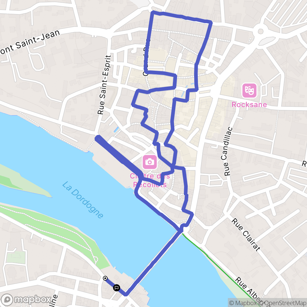 Bergerac : carte du parcours de randonnée - France