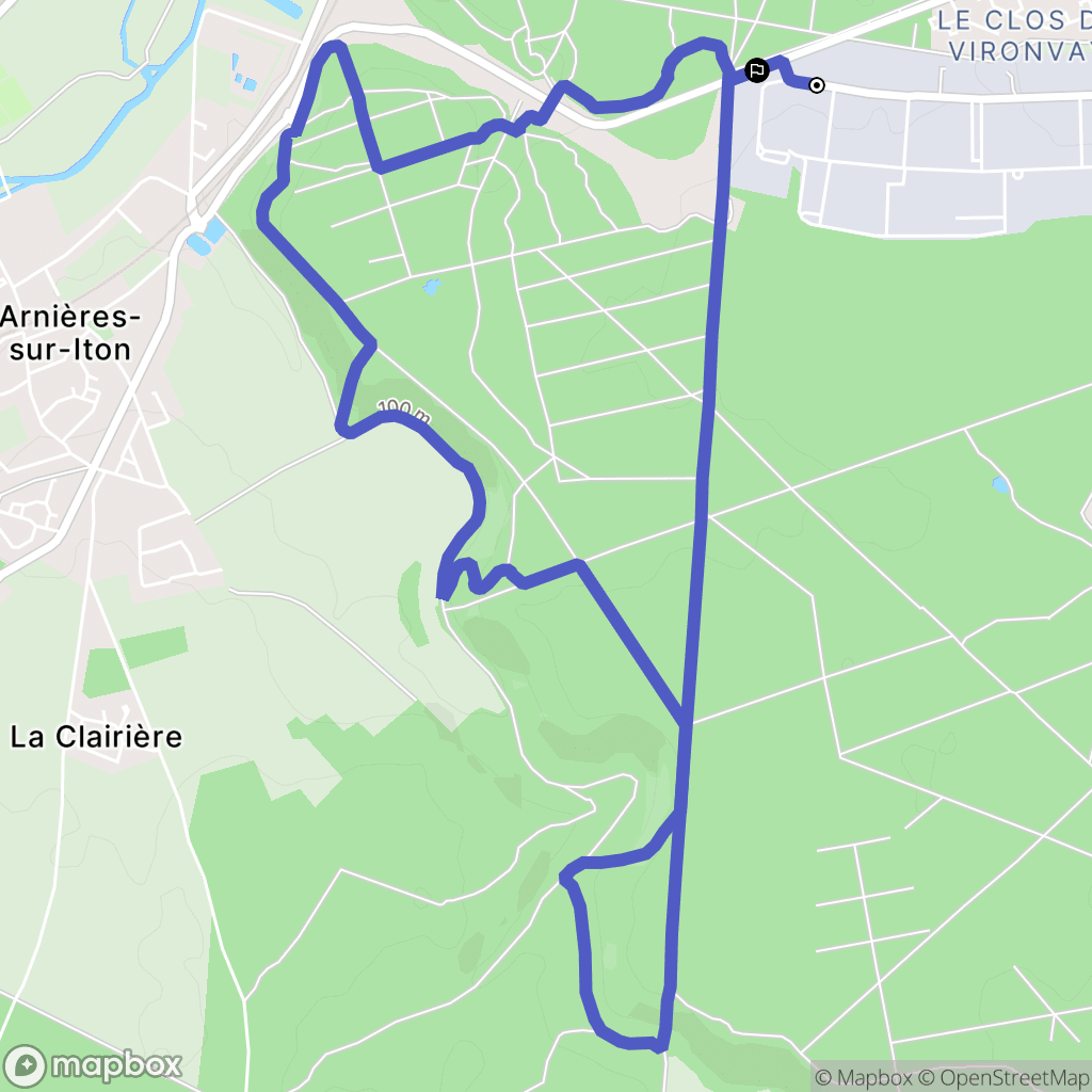 Évreux : carte du parcours de randonnée - France