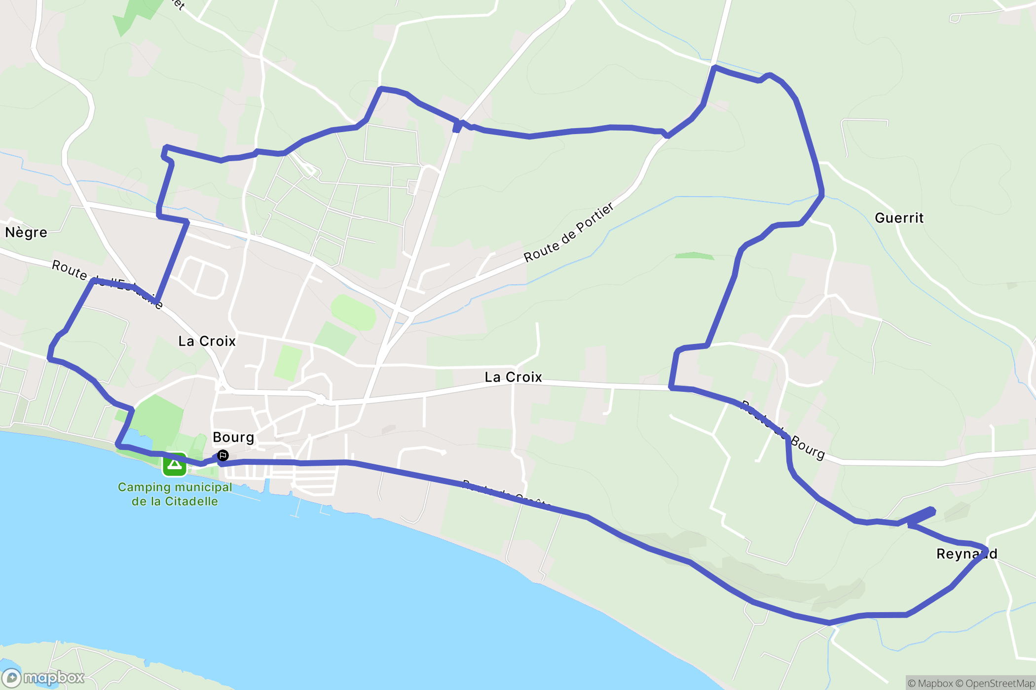 Bourg : carte du parcours de randonnée - France
