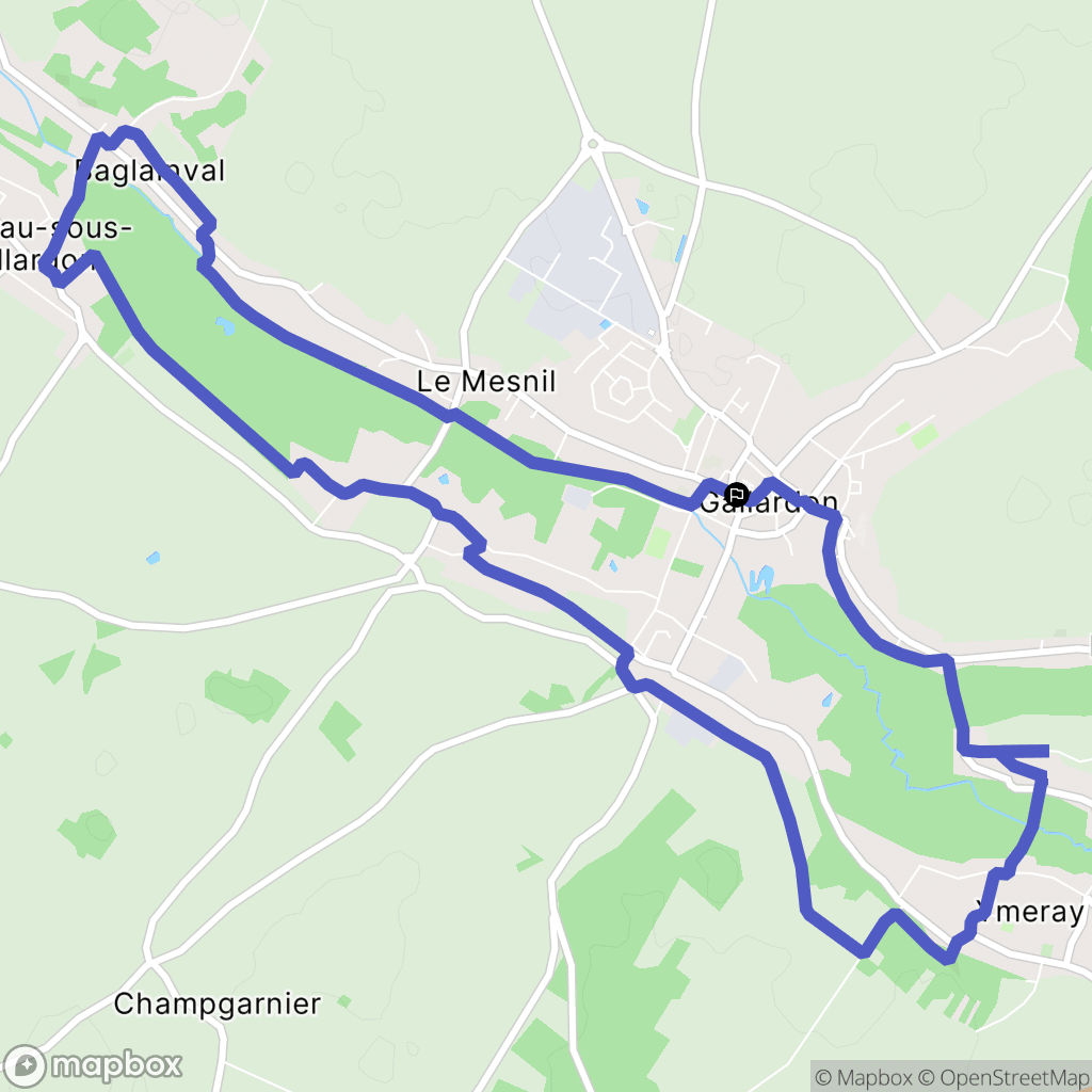 Gallardon : carte du parcours de randonnée - France