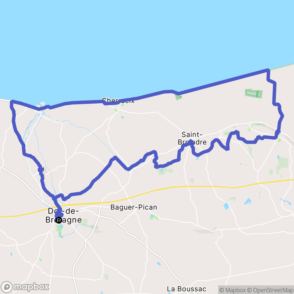 Dol-de-Bretagne : carte du parcours de randonnée - France