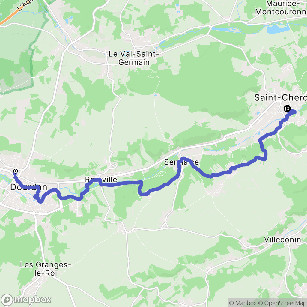 Dourdan : carte du parcours de randonnée - France