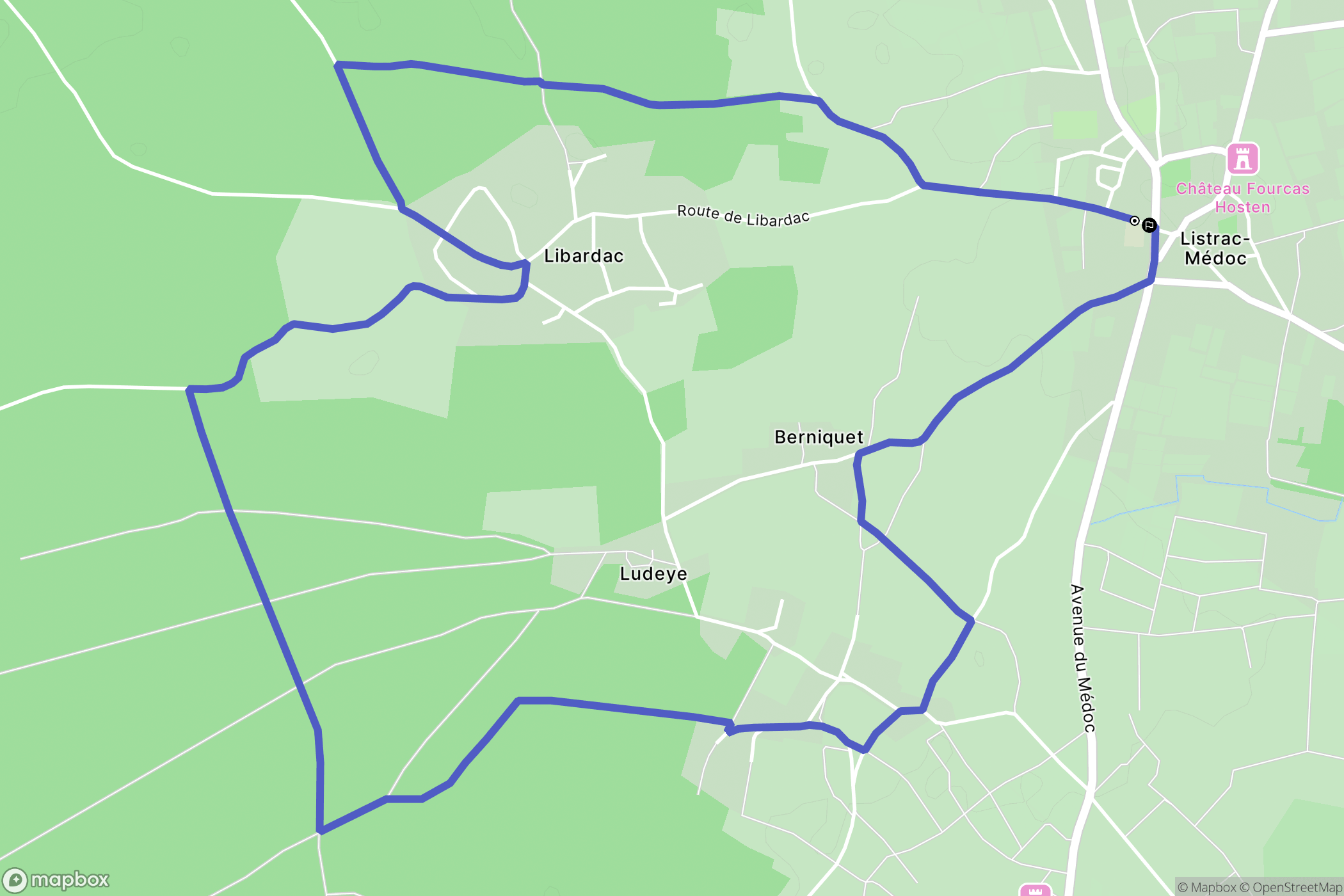 Listrac-Médoc : carte du parcours de randonnée - France